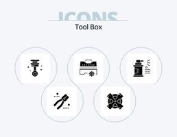 verktyg glyf ikon packa 5 ikon design. spray. flaska. garage. verktyg. uppsättning vektor