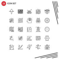uppsättning av 25 modern ui ikoner symboler tecken för sticka virka mat hantverk ramadan redigerbar vektor design element