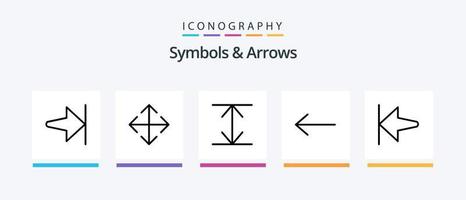 symboler och pilar linje 5 ikon packa Inklusive . uppåt. stiga på. pil. kreativ ikoner design vektor