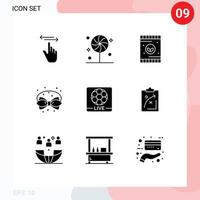 9 kreativ Symbole modern Zeichen und Symbole von Band Weihnachten Süss Bogen Boden editierbar Vektor Design Elemente