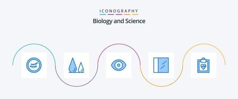 biologi blå 5 ikon packa Inklusive . labb. resultat. kardiogram vektor