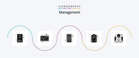 förvaltning glyf 5 ikon packa Inklusive aktiva inlärning. planera. klocka. planen. företag planen vektor