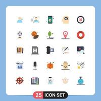 användare gränssnitt packa av 25 grundläggande platt färger av spela media app tid ansikte redigerbar vektor design element