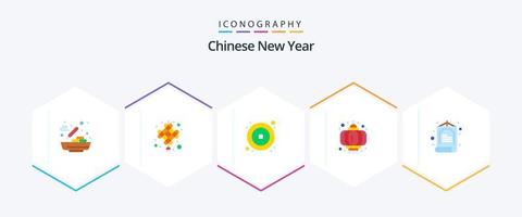 Chinesisch Neu Jahr 25 eben Symbol Pack einschließlich Chinesisch. Feier. Münze. Neu Jahr. Chinesisch vektor
