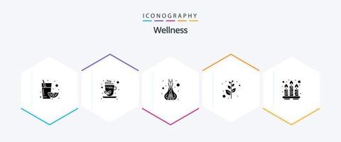 Wellness 25 Glyphe Symbol Pack einschließlich . Spa. Spa. Entspannung. Frieden vektor