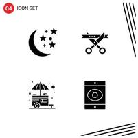 4 kreativ ikoner modern tecken och symboler av halloween stå företag öppning affär redigerbar vektor design element