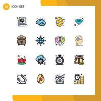 16 kreativ ikoner modern tecken och symboler av guld klöver påsk trådlös teknologi redigerbar kreativ vektor design element