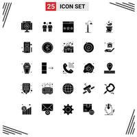 uppsättning av 25 modern ui ikoner symboler tecken för gata Sök handla ranking media redigerbar vektor design element