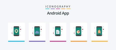 android app platt 5 ikon packa Inklusive gränssnitt. ui. data. grundläggande. app. kreativ ikoner design vektor