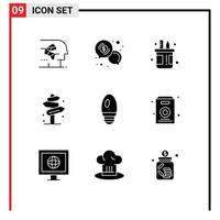 uppsättning av 9 modern ui ikoner symboler tecken för posta strand kommunikation pott penna redigerbar vektor design element
