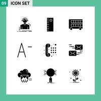 9 kreativ Symbole modern Zeichen und Symbole von wählen Pad Telefon Decker Kommunikation verringern editierbar Vektor Design Elemente