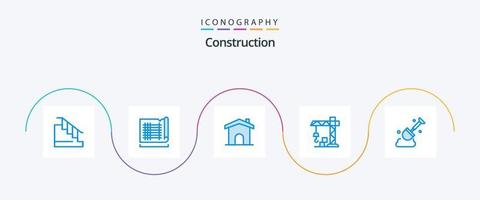 konstruktion blå 5 ikon packa Inklusive verktyg. konstruktion. byggnad. kran. arkitektur vektor