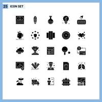 25 kreativ ikoner modern tecken och symboler av tangentbord växt labe ljus Glödlampa redigerbar vektor design element