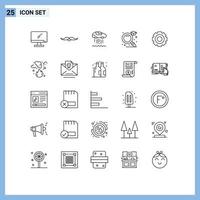 uppsättning av 25 modern ui ikoner symboler tecken för grundläggande hitta manlig utbildning bil redigerbar vektor design element