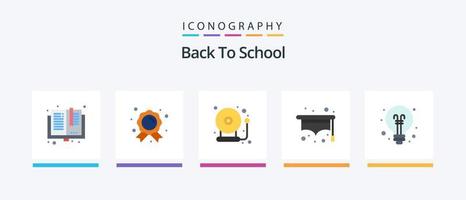 zurück zu Schule eben 5 Symbol Pack einschließlich Idee. Student. Bildung. Schule. zurück zu Schule. kreativ Symbole Design vektor