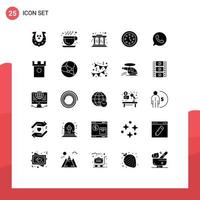 25 kreativ Symbole modern Zeichen und Symbole von Telefon App Säulen Timer Datum editierbar Vektor Design Elemente