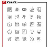 25 kreativ Symbole modern Zeichen und Symbole von Veranstaltung Kuchen Idee psp Spiel editierbar Vektor Design Elemente