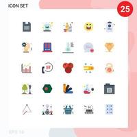 packa av 25 kreativ platt färger av lista Diagram födelsedag motivering emojis redigerbar vektor design element