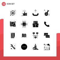 16 kreativ Symbole modern Zeichen und Symbole von Werkzeuge Labor Ziel Krankenhaus Gesundheit editierbar Vektor Design Elemente