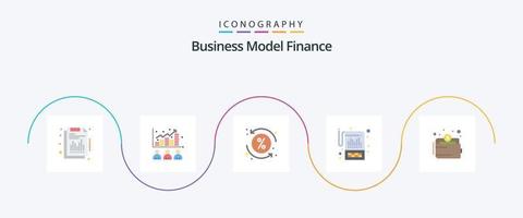 finansiera platt 5 ikon packa Inklusive uttalanden. finansiell. stock. bokföring. transaktion vektor