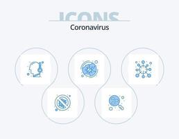 Coronavirus Blau Symbol Pack 5 Symbol Design. Antigen. Coronavirus. Probe. Virus. Temperatur vektor