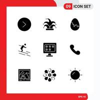 9 kreativ ikoner modern tecken och symboler av Betygsätta företag påsk sportsman åka skidor redigerbar vektor design element