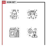 4 Universal- Linie Zeichen Symbole von Kunst Währung Farbe Ferien Geld editierbar Vektor Design Elemente