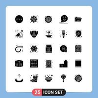 Universal- Symbol Symbole Gruppe von 25 modern solide Glyphen von Mail Kommentar Muslim Plaudern Computing editierbar Vektor Design Elemente