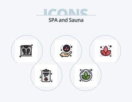 Sauna Linie gefüllt Symbol Pack 5 Symbol Design. . Pflege. Sauna. Frau. rx vektor