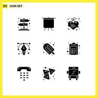 9 kreativ Symbole modern Zeichen und Symbole von Mannschaft Sommer- Brief Urlaub Werkzeug editierbar Vektor Design Elemente