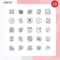 25 thematisch Vektor Linien und editierbar Symbole von elektronisch Handy, Mobiltelefon Garten Zelle Telefon Sichtweite editierbar Vektor Design Elemente