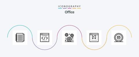 Büro Linie 5 Symbol Pack einschließlich Okay. Gut. Start-up. überprüfen. Rahmen vektor