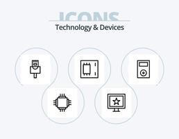 enheter linje ikon packa 5 ikon design. system. elektronik. enheter. enheter. Produkter vektor