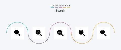 Sök glyf 5 ikon packa Inklusive . Sök. Sök. hitta. Sök vektor