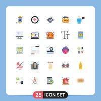 uppsättning av 25 modern ui ikoner symboler tecken för affär försäljning trafik info styrelse säkerhet redigerbar vektor design element
