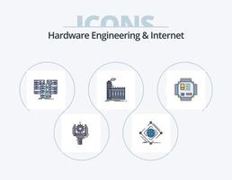 Hardware- Ingenieurwesen und Internet Linie gefüllt Symbol Pack 5 Symbol Design. Daten. groß. von. schlau. Monitor vektor