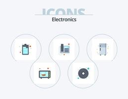 elektronik platt ikon packa 5 ikon design. . kylskåp. elektrisk. kylskåp. enhet vektor