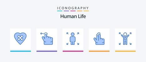 mänsklig blå 5 ikon packa Inklusive . möjlighet. person. man. Rör. kreativ ikoner design vektor