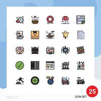 25 kreativ Symbole modern Zeichen und Symbole von Sonnenschirm Regen Kreis Schutz Ring editierbar Vektor Design Elemente