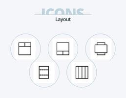 layout linje ikon packa 5 ikon design. . vektor