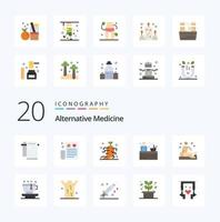 20 Alternative Medizin eben Farbe Symbol Pack mögen Entspannung Wellness Droge Spa heiß vektor