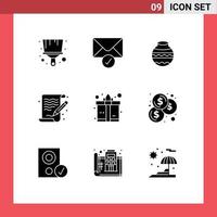 9 kreativ Symbole modern Zeichen und Symbole von Geschenk Box Wasser Datei Kunst editierbar Vektor Design Elemente