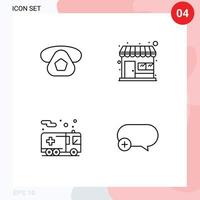 4 thematisch Vektor gefüllte Linie eben Farben und editierbar Symbole von Handy, Mobiltelefon Feuer Telefon Geschäft Transport editierbar Vektor Design Elemente