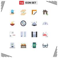 16 Universal- eben Farbe Zeichen Symbole von Haus Komplett Lineal prüfen Design editierbar Pack von kreativ Vektor Design Elemente