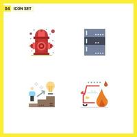 4 kreativ Symbole modern Zeichen und Symbole von Stadt Leiter Leben Daten Benutzer editierbar Vektor Design Elemente