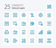 leverans och logistisk 25 blå Färg ikon packa Inklusive logistik. låda. logistik. förpackning. Graf vektor
