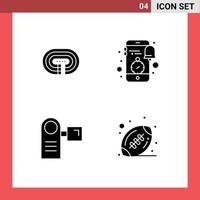 4 kreativ ikoner modern tecken och symboler av löpning videokamera Spår smartphone elektrisk redigerbar vektor design element