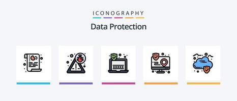 data skydd linje fylld 5 ikon packa Inklusive . kryptering. pengar. data. säkerhet. kreativ ikoner design vektor