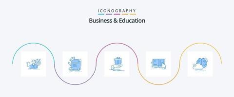 företag och utbildning blå 5 ikon packa Inklusive studie. bok. tilldela. födelsedag. lösning vektor