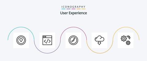 användare erfarenhet linje 5 ikon packa Inklusive . ner . pil . vektor